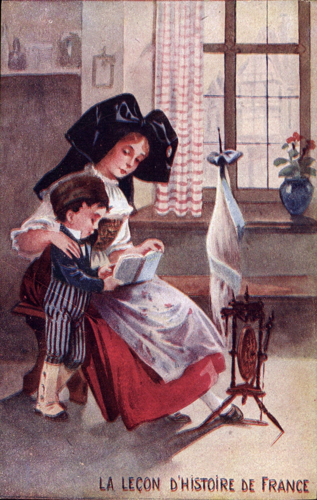CPA Folklore Alsace La lecon d'histoire de France