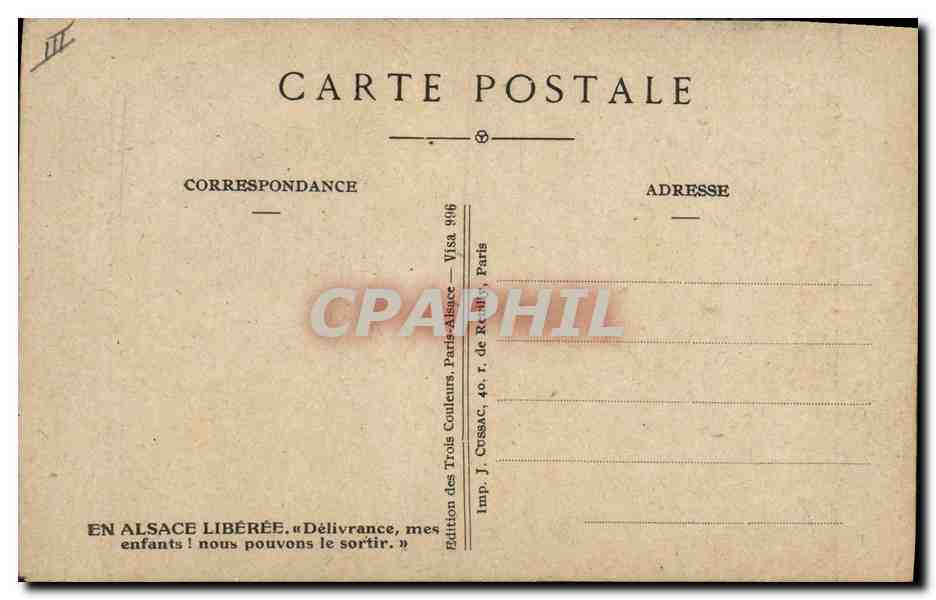 CPA Folklore Alsace 1871 1918 — Verso