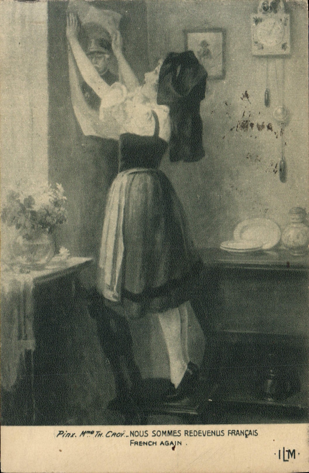 CPA Folklore Alsace Croy Nous sommes redevenus Francais