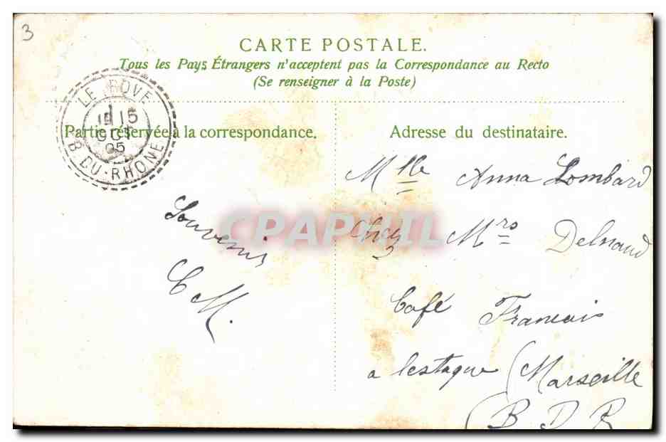 CPA Fantaisie Fleurs Fer a cheval — Rückseite