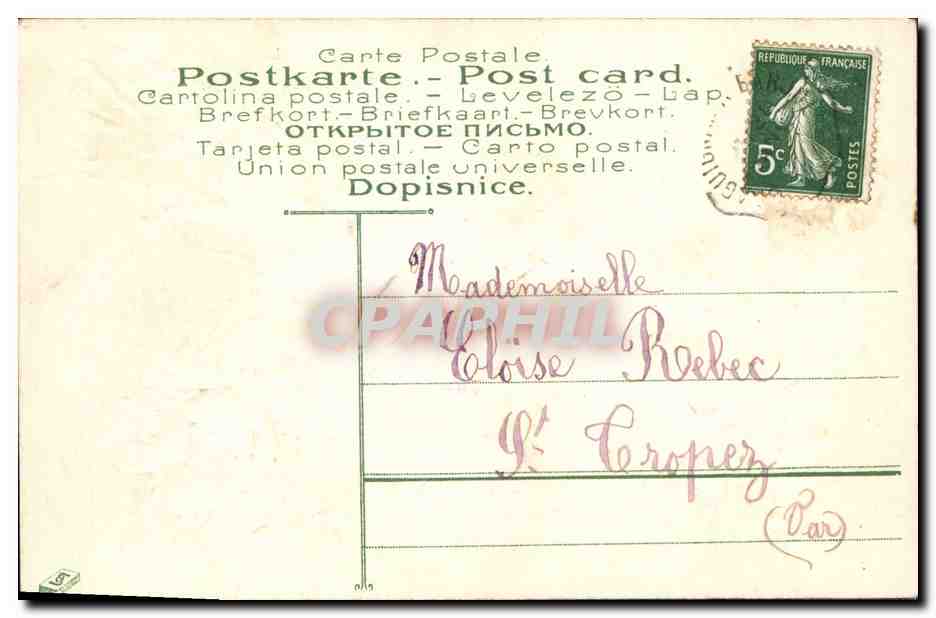 CPA Fantaisie Fleurs  — Rückseite