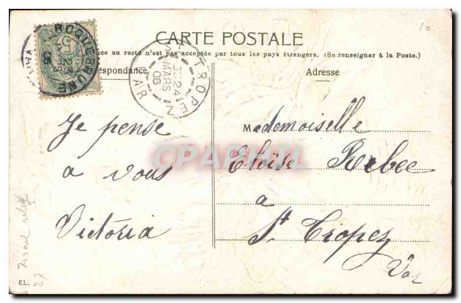 CPA Fantaisie Fleurs  — Verso