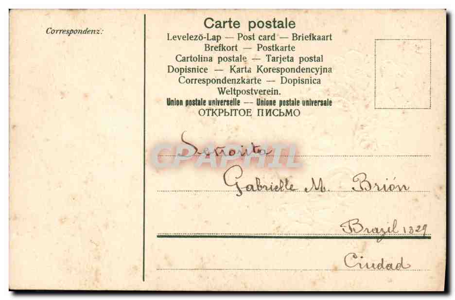 CPA Fantaisie Fleurs  — Rückseite