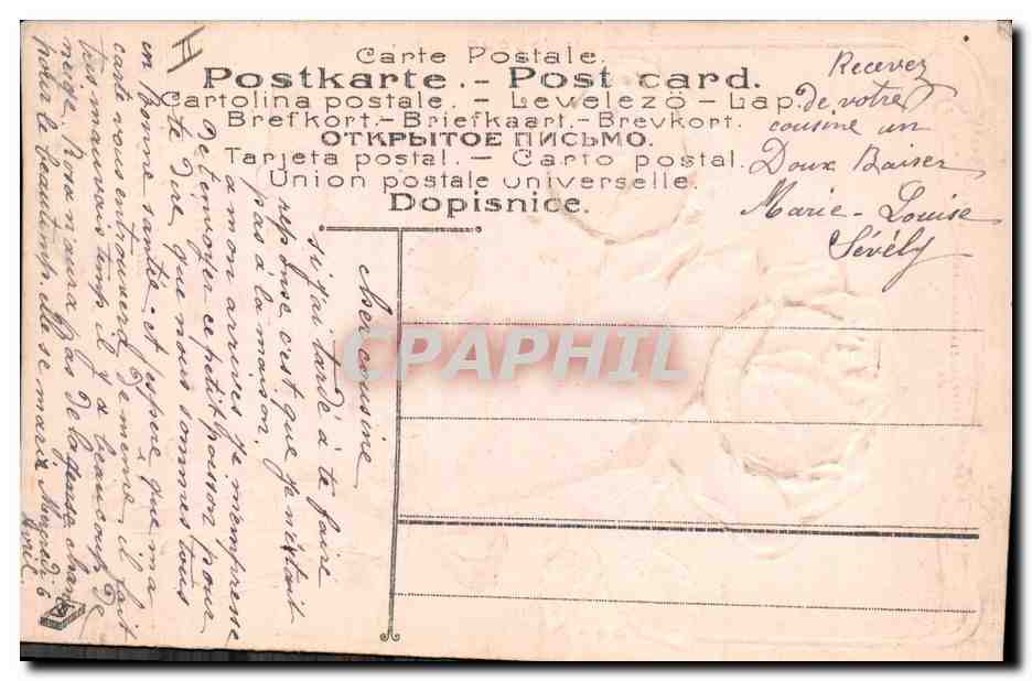 CPA Fantaisie Fleurs Poisson — Verso