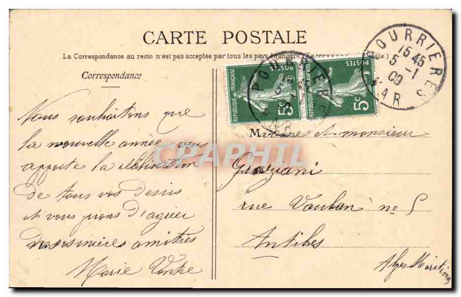 CPA Fantaisie Fleurs  — Verso