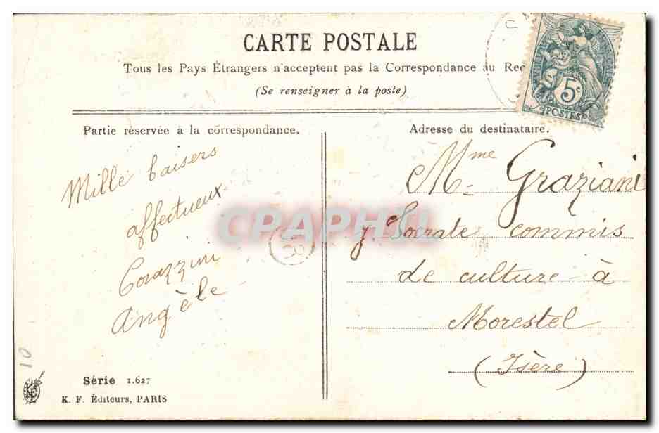 CPA Fantaisie Fleurs Colombes — Rückseite