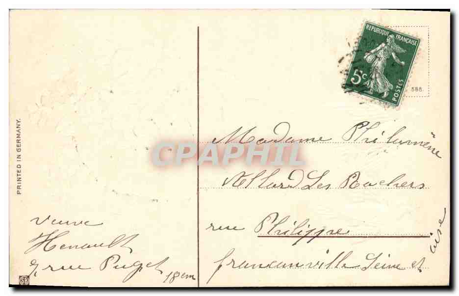 CPA Fantaisie Fleurs Colombes — Verso