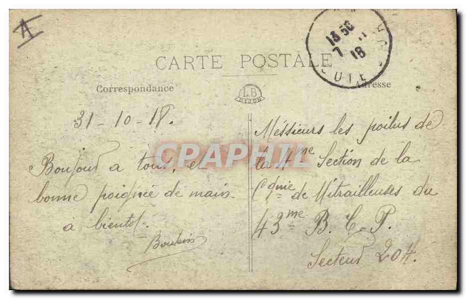 CPA Dijon Bourse de Commerce Eglise Saint Michel — Verso