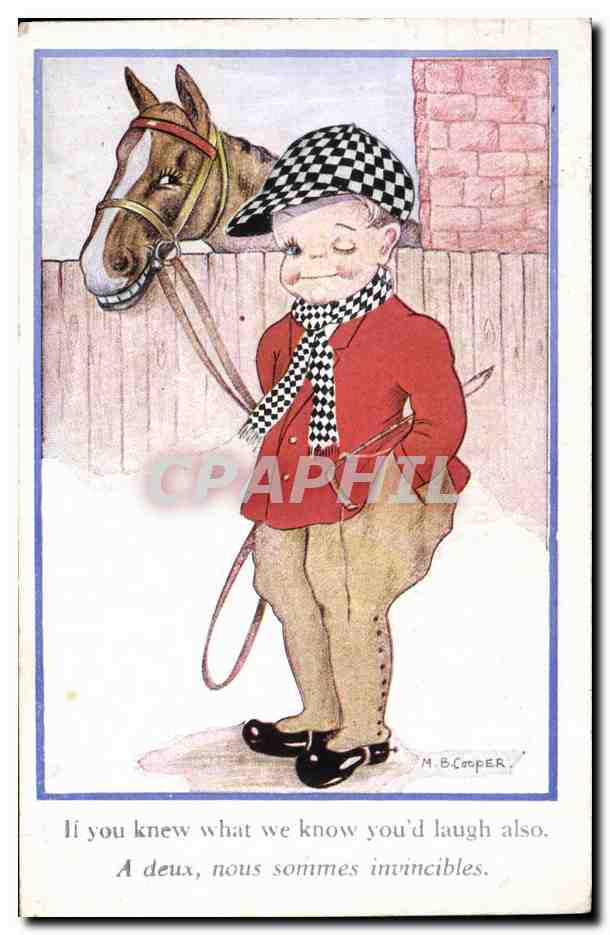 CPA Fantaisie Illustrateur Enfant Cheval