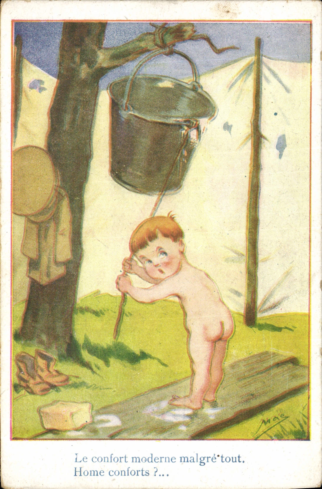 CPA Fantaisie Illustrateur Enfant Mac Le confort moderne 