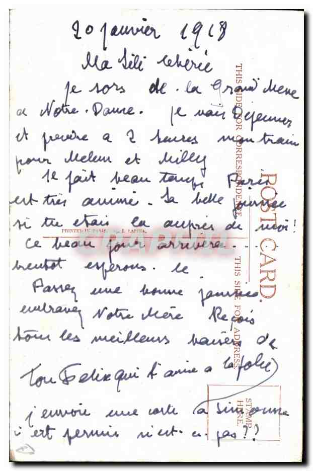 Enfants sur un lit — scène nocturne — Right. (éditeur) — Rückseite