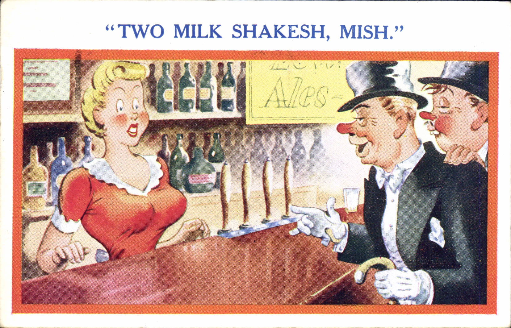 CPA Fantaisie Illustrateur Two milk shakesh mish 