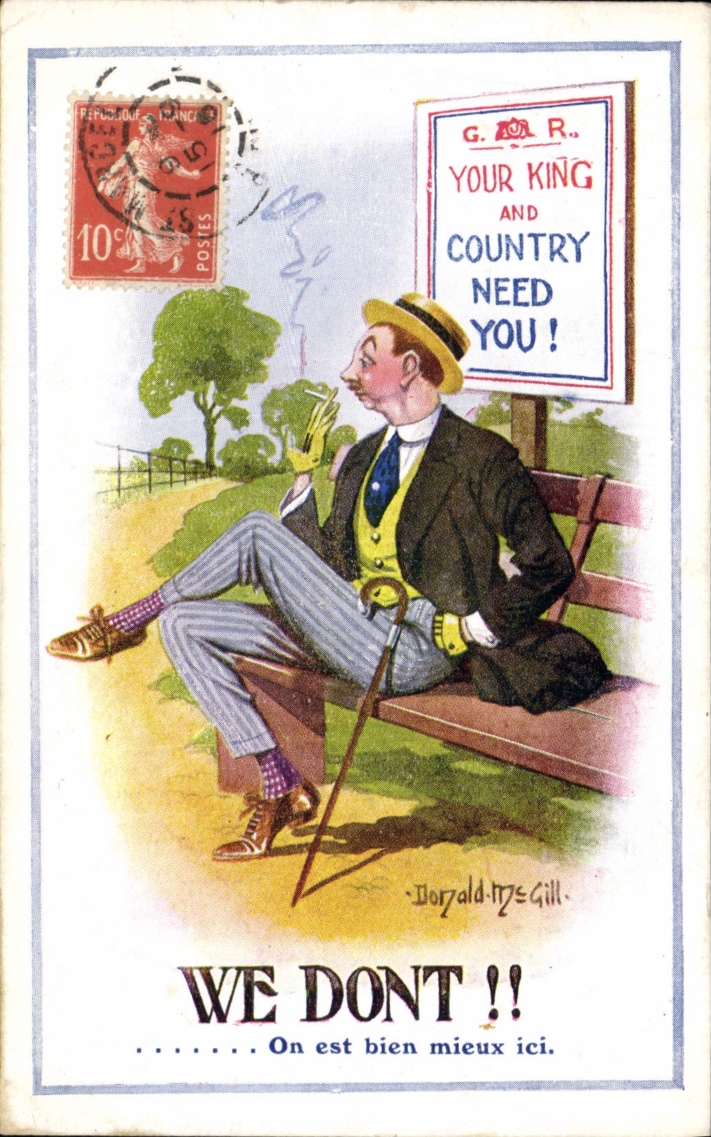 CPA Fantaisie Illustrateur We don't Donald Mc Gill 