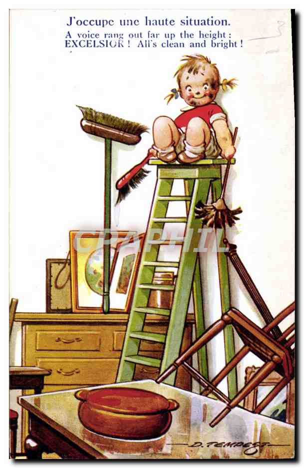 CPA Fantaisie Illustrateur Enfant Tempest J'occupe une haute situation