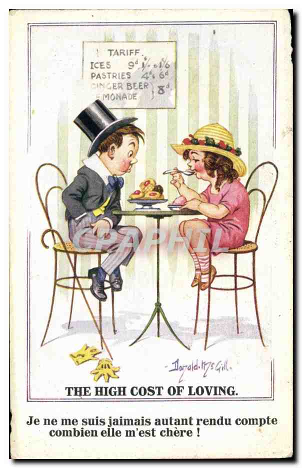 CPA Fantaisie Illustrateur Enfants Donald Mc Gill The high cost of loving 