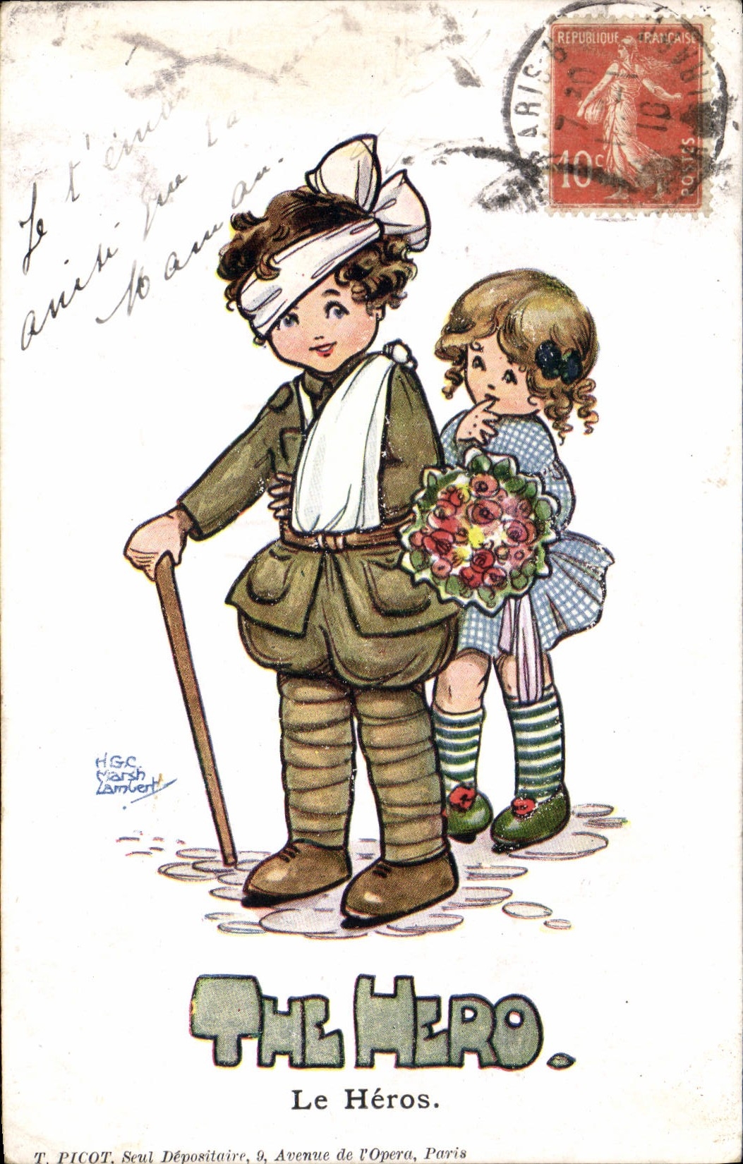 CPA Fantaisie Illustrateur Enfants The hero 