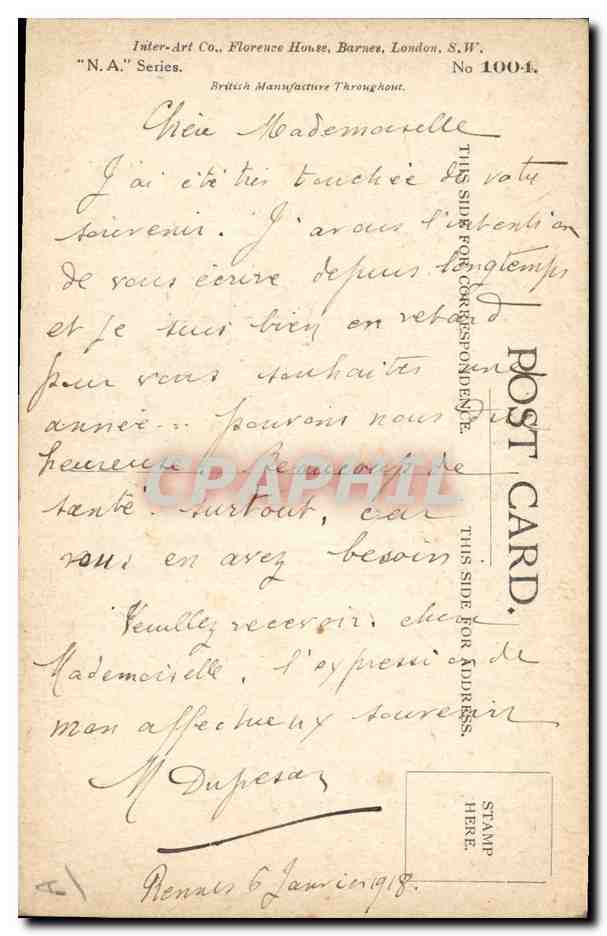 CPA Fantaisie Illustrateur Enfant Fred Spurgin Militaria Can't write much at present — Rückseite
