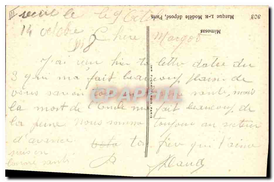 CPA Fantaisie Fleurs  — Back