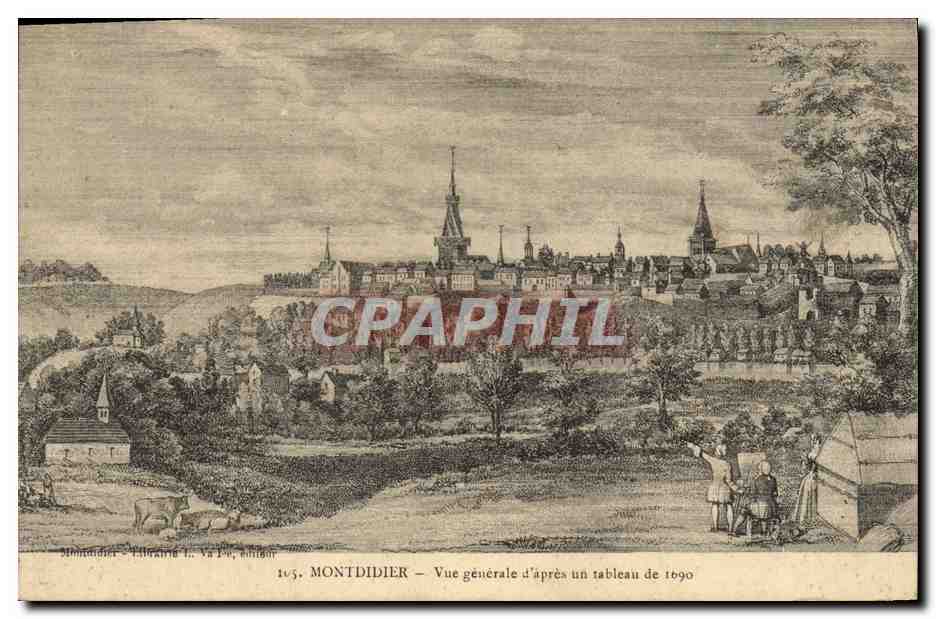 CPA Montdidier Vue generale d'apres un tableau de 1690