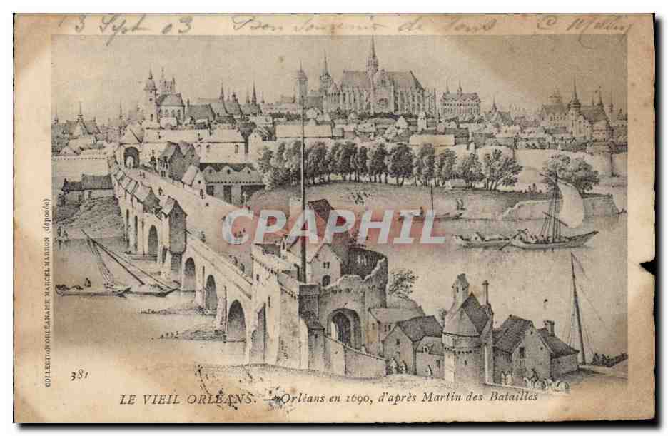 CPA Le vieil Orleans en 1690 d'apres MArtin des Batailles