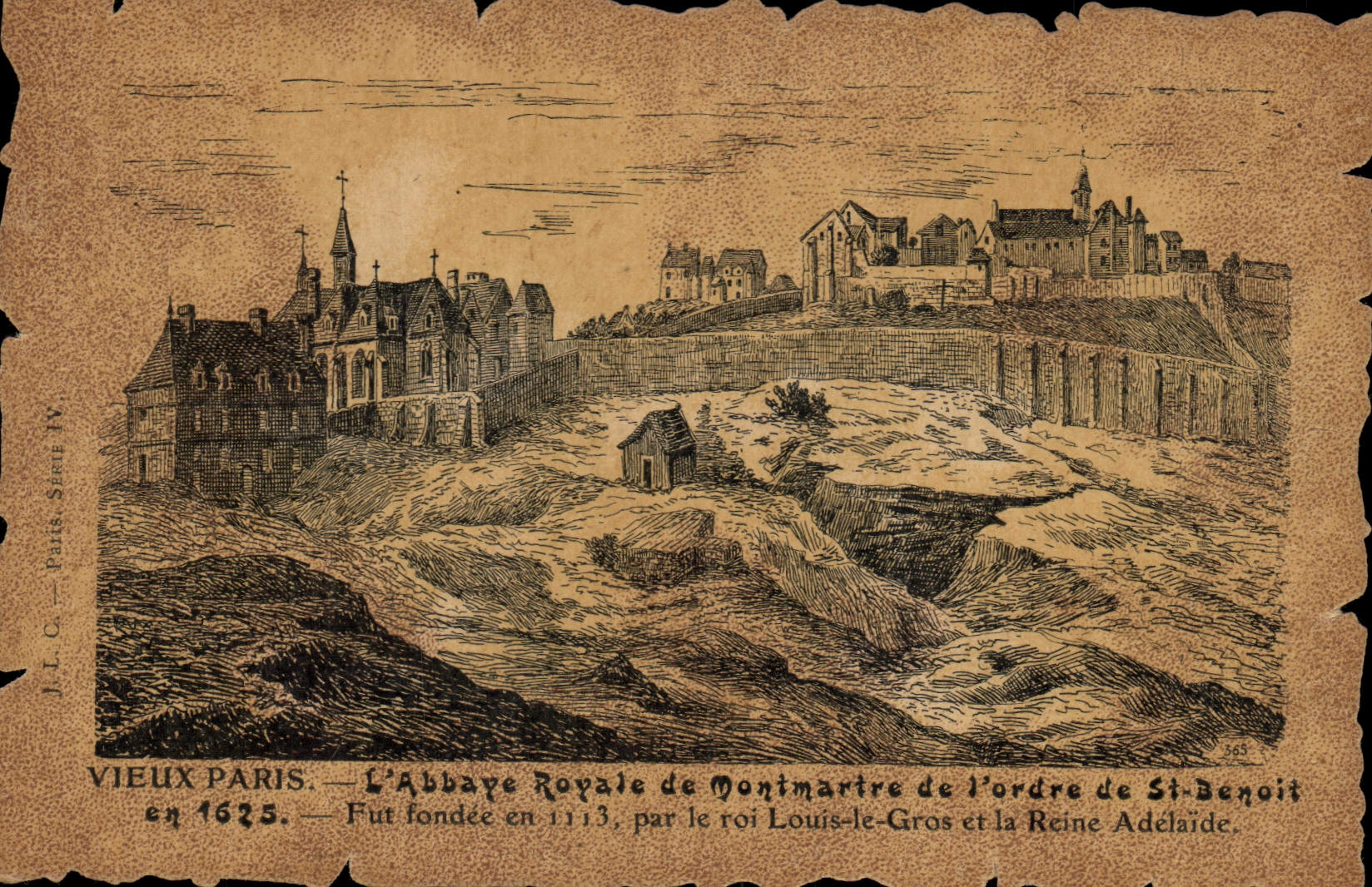CPA Vieux Paris L'abbaye Royale de Montmartre de l'ordre de St Benoit en 1625