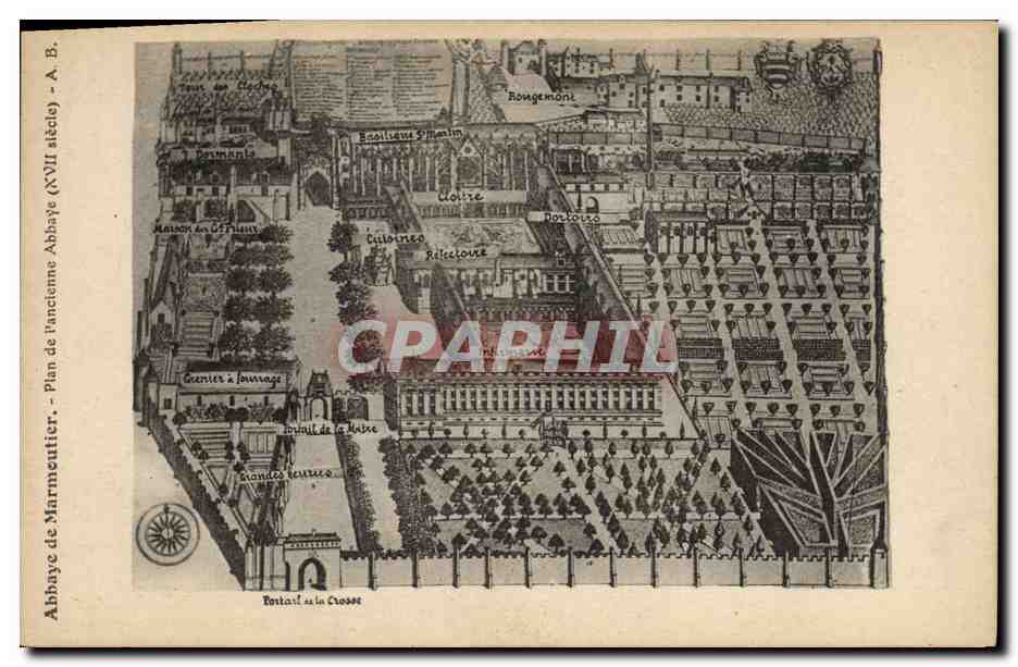 CPA Abbaye de Marmoutier Plan de l'ancienne abbaye 