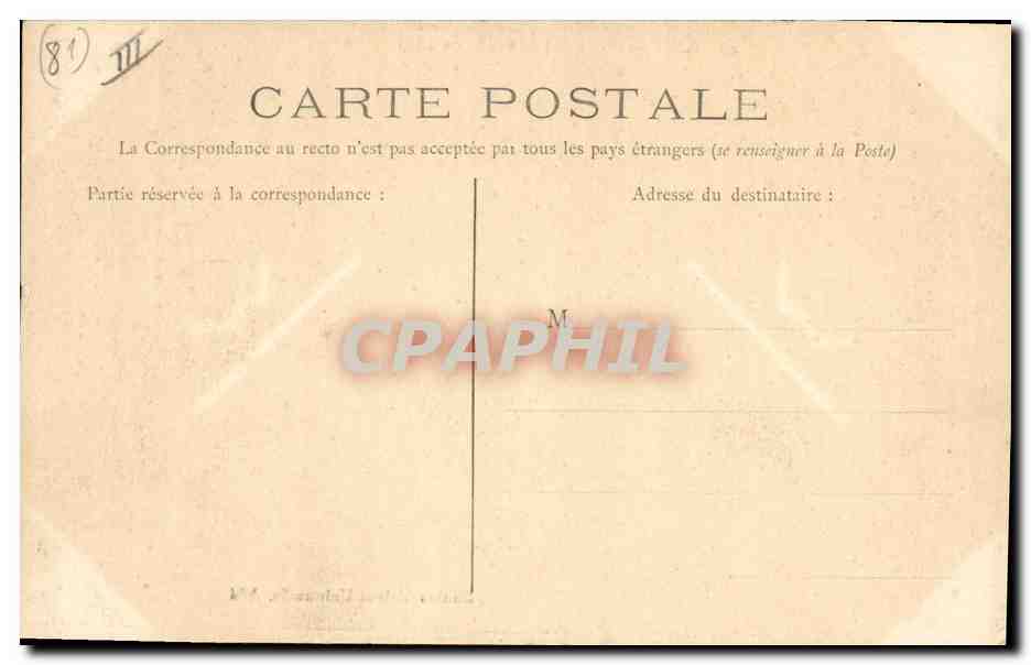 CPA Albi Place Sainte Cecile en 1849  — Verso