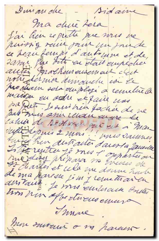 CPA Thann en 1600  — Verso