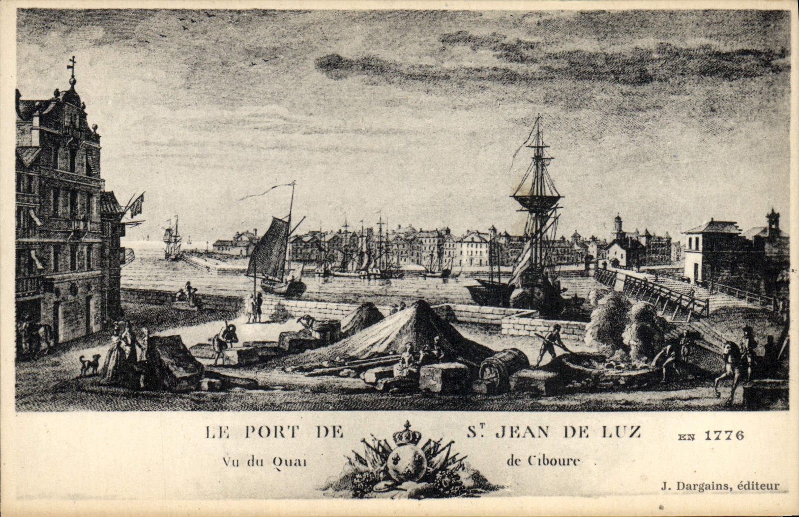 CPA Le port de St Jean de Luz Vu du quai de Ciboure 