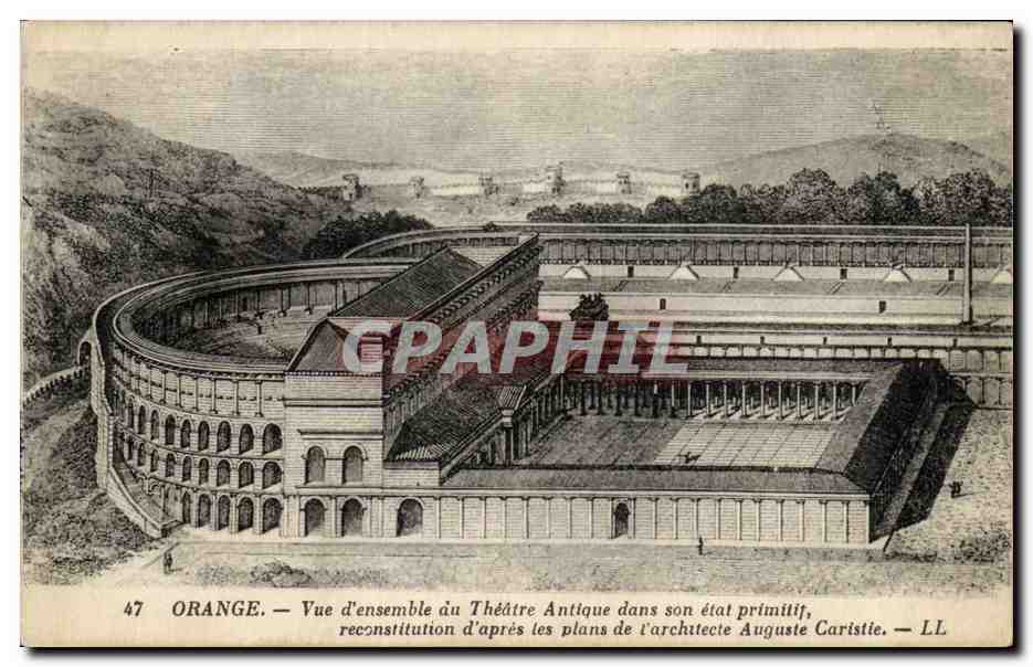 CPA Orange Vue d'ensemble du theatre antique dans son etat primitif 