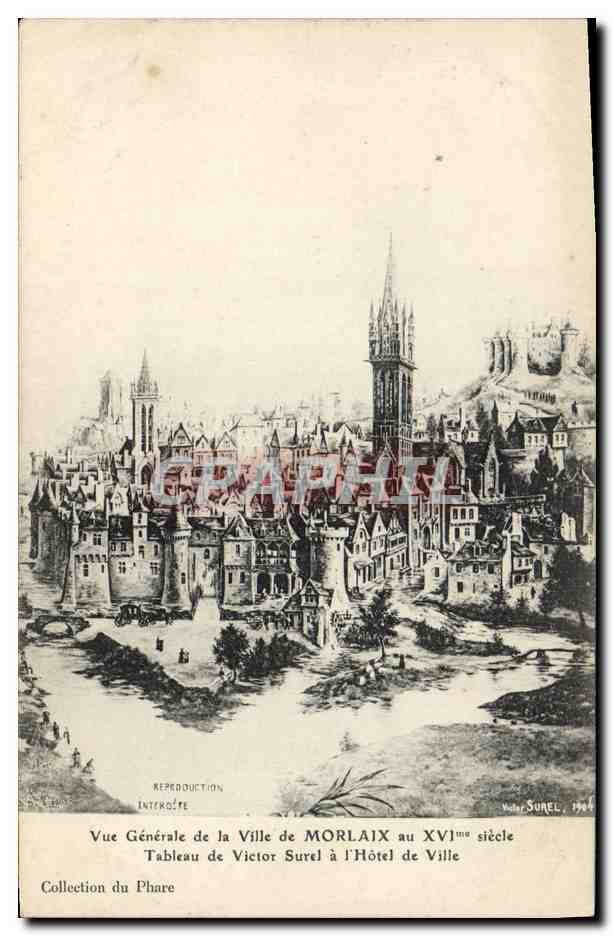 CPA Vue generale de la ville de Morlaix au 16eme 