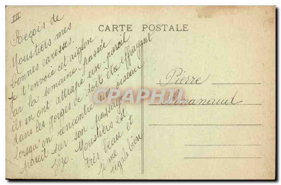 CPA Un aiglon du Grand Canon Rapace  — Rückseite