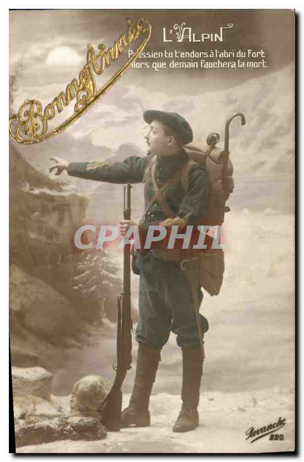 CPA Militaria Chasseurs Alpins L'alpin