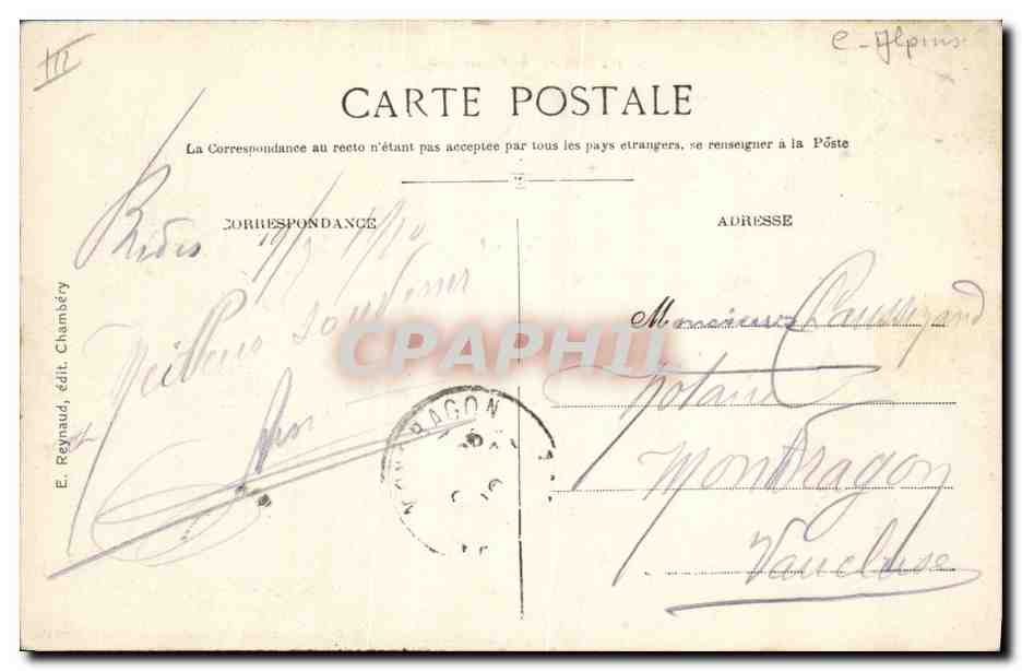 Batterie de Chasseurs Alpins — 2540 — E. Reynaud, édit. Chambéry — Reverso