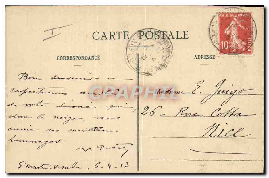 CPA Militaria Chasseurs Alpins Un poste de chasseurs alpins la corvee d'eau Sollieres — Rückseite