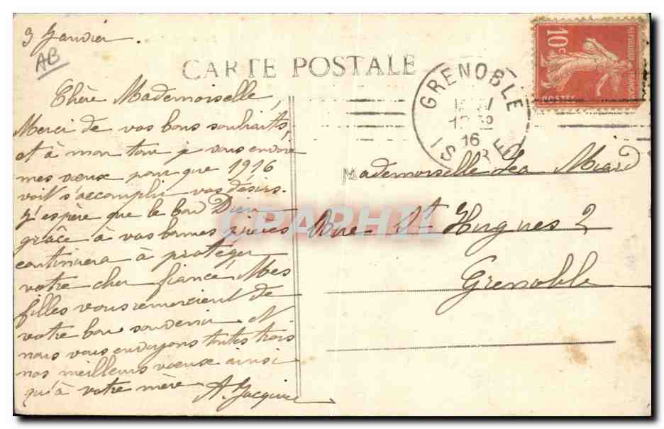 CPA Militaria Chasseurs Alpins Un poste de chasseurs alpins la corvee d'eau Sollieres — Rückseite