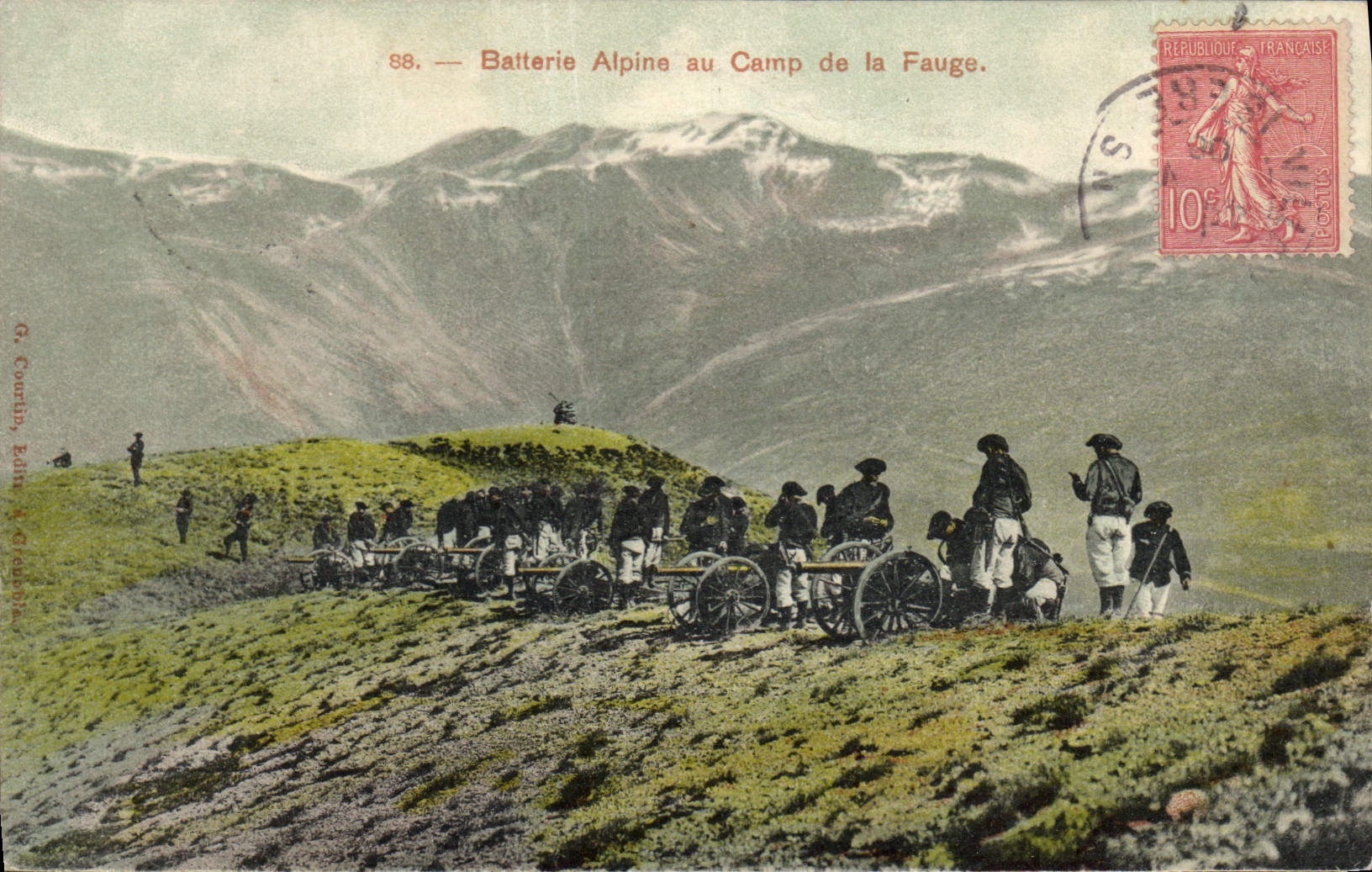 Batterie Alpine au Camp de la Fauge — série 88 — éditeur A. Courtois, Zénith & Cie, Grenoble