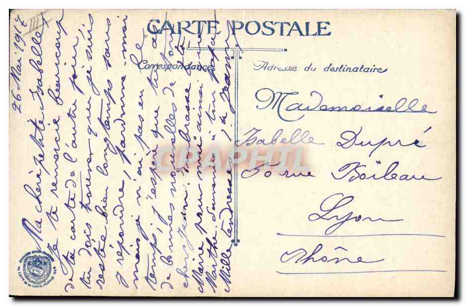 En guerre. Déchargement d'une pièce — T.J. LVG — n° 134 — Verso