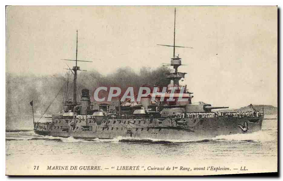 Marine de guerre — "Liberté", cuirassé de 1er rang, avant l'explosion — LL. — n°71