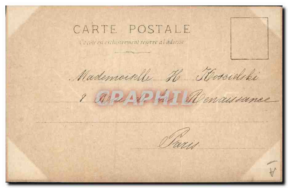Portrait de profil de Cavaliéri — Paris — Reutlinger — Verso