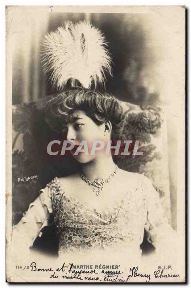 CPA Femme Theatre Marthe Regnier