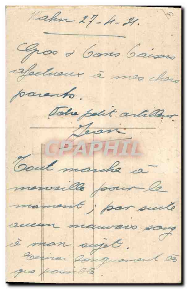 CARTE SYSTEME Folklore Alsace Enfant Rhin — Verso