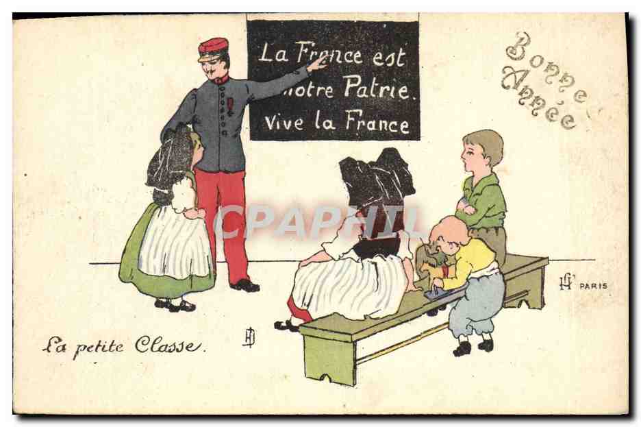 CPA Folklore Alsace La petite classe