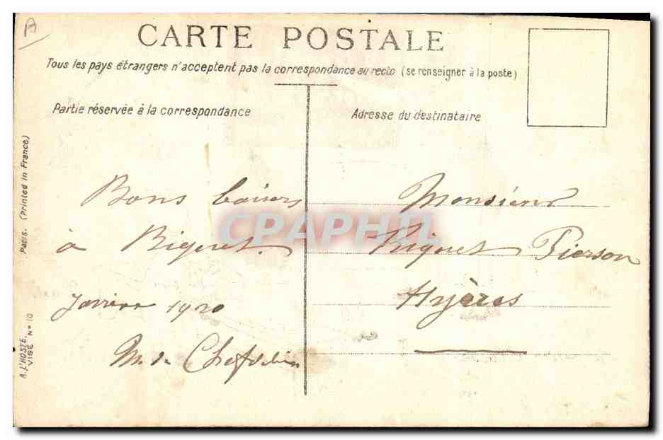 CPA Folklore Alsace La petite classe — Verso