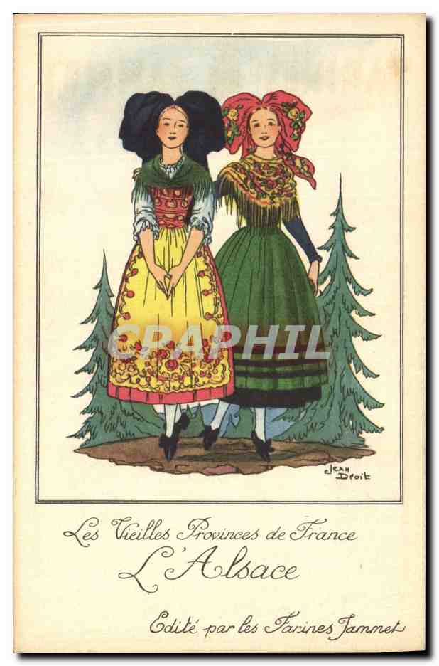 CPA Folklore Alsace Farines Jammet 