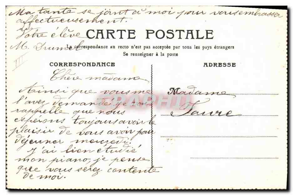 CPA Folklore Alsace Le favori Enfants Moutons — Verso