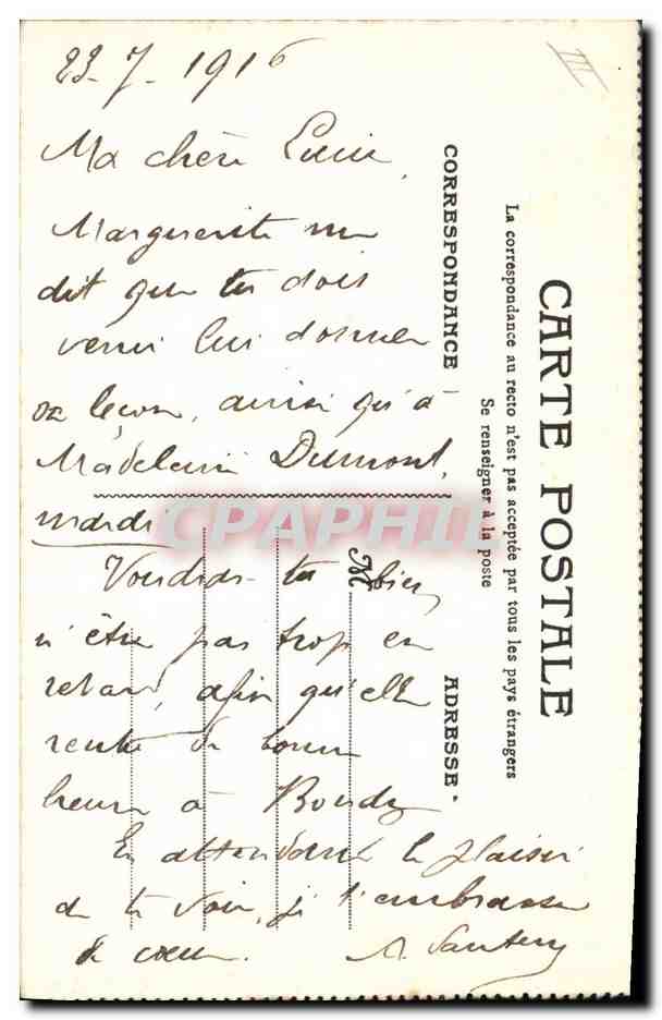 CPA Folklore Alsace Un conte bleu Enfants — Verso