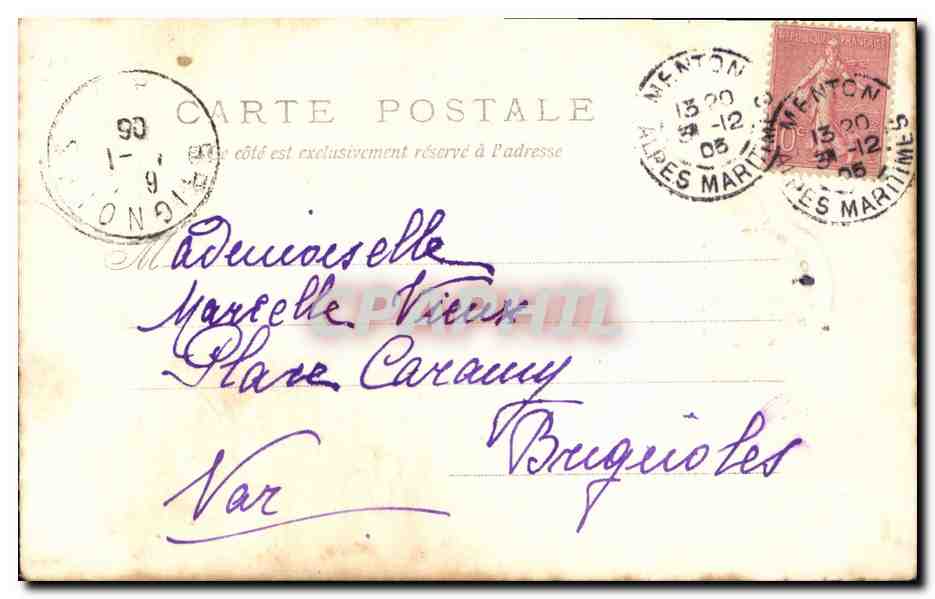 CPA Fantaisie Fleurs Champignons Fer a cheval — Back