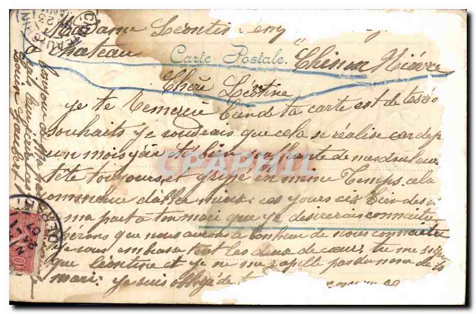 CPA Fantaisie Fleurs Monnaies — Back
