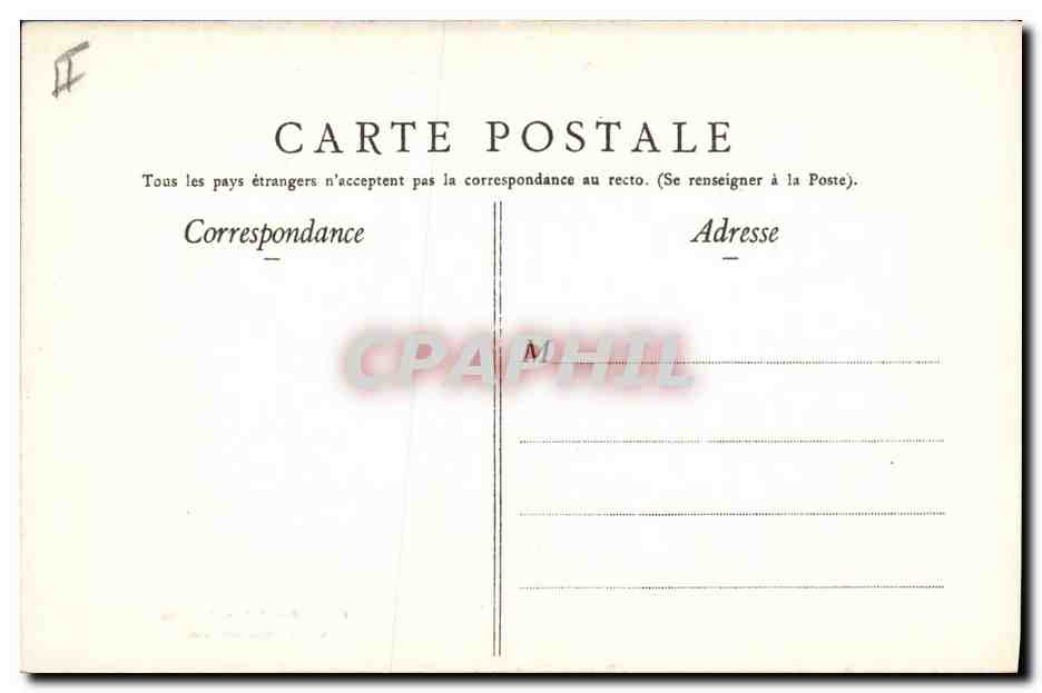 CPA Chambre de Commerce Calais  — Verso